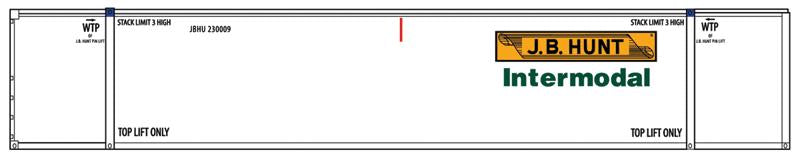 Con-Cor 0004-53018 N JB Hunt Monon 53' Rivet-Side Container #1 (Pack of 2)