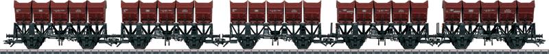 Marklin 46353 HO German Federal Railroad DB Type F-z 120 2-Axle Dump Car 5-Pack