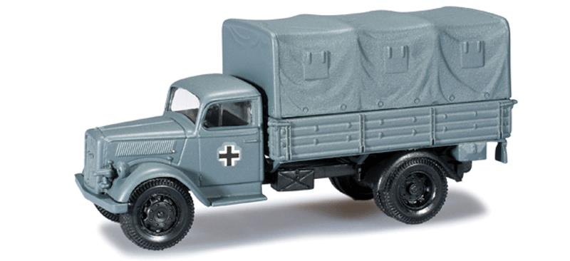 Herpa 744591 HO Opel Blitz Planen Low-Side Delivery Truck W/Canvas Cover