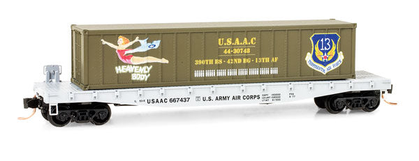 Micro-Trains 04500501 N USAAC Heavenly Body 50' Steel Flatcar w/40' Load #667437