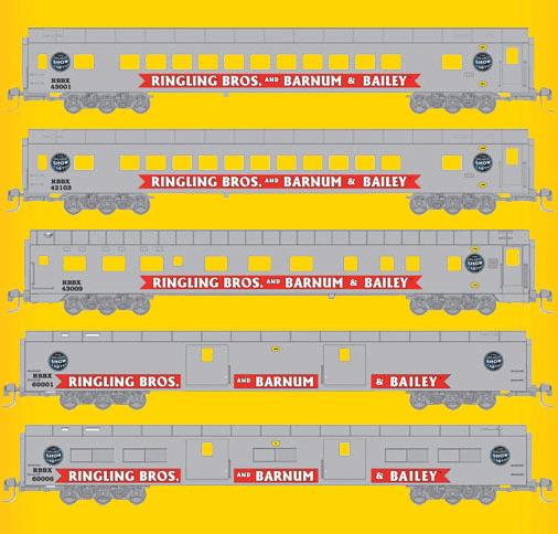 Micro-Trains 99401100 Z Ringling Bros Smooth-Side Passenger RTR (Set of 5)