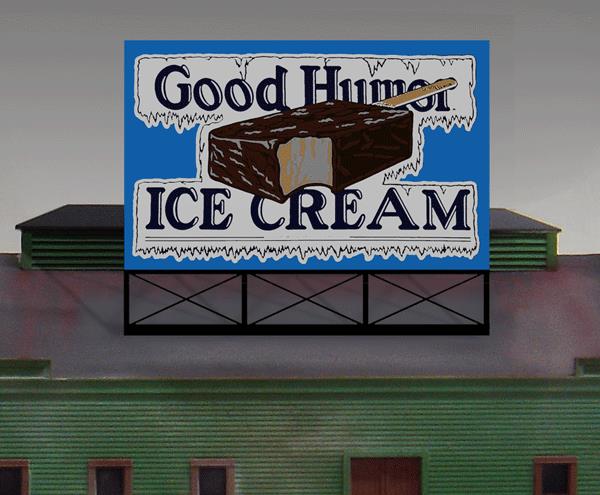 Miller Engineering 881501 HO/O Good Humor Animated Neon Billboard Large