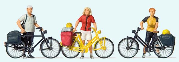 Preiser 10643 HO Standing Cyclists in Sportswear Figures (Set of 3)