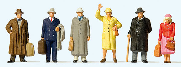 Preiser 10664 HO Era III Train Passengers Figures (Set of 6)