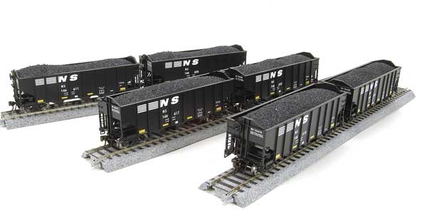 Broadway Limited 3129 N NS N&W Class H2A 3-Bay Hopper w/Load Set A (Pack of 6)