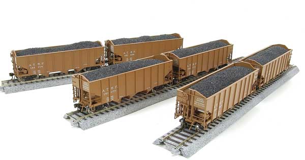 Broadway Limited 3122 N SF N&W Class H2A 3-Bay Hopper w/Load Set A (Pack of 6)