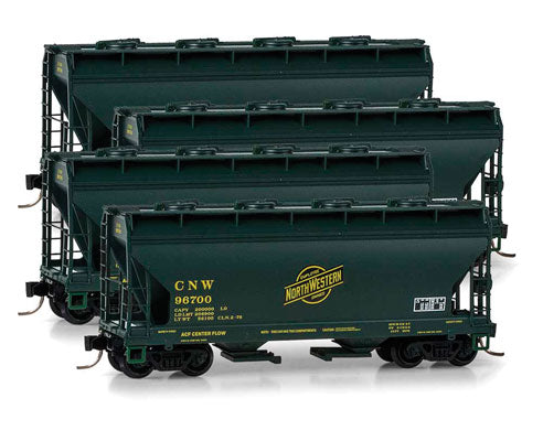 Micro-Trains 99300098 N CNW 39' ACF Covered Hopper Runner Pack (Set of 4)