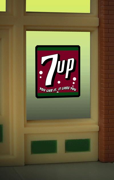 Miller Engineering 8945 HO/O 7up Window Sign