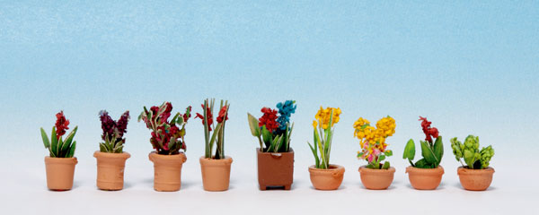 Noch 14080 N Ornamental Plants in Flower Pots (Pack of 9)