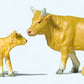 Preiser 10147 HO Animals - Light Brown Cows Figures (Set of 6)