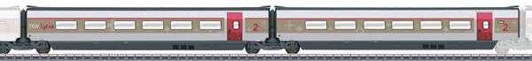 Marklin 43432 HO TGV Lyria R6/R7 Intermediate Passenger Car Add-On Set #2