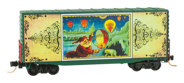 Micro-Trains 10100813 N Christmas Postcard 40' Single Door Hi-Cube Boxcar #3