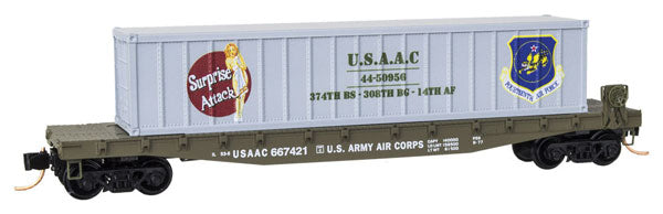 Micro-Trains 04500507 N USAAC Surprise Attack 50' Flatcar w/40'Load #667421