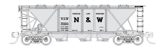 Fox Valley Models 90516 N Norfolk & Western RTR H30 3-Bay Covered Hopper #70210