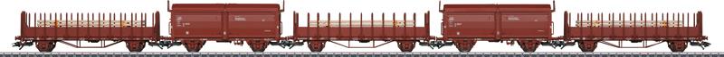 Marklin 47733 HO Swedish State Railways SJ Era III 5-Car Freight Set 3-Rail