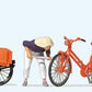 Preiser 10659 HO Cyclists' Short Break with Bikes Figures (Set of 3)