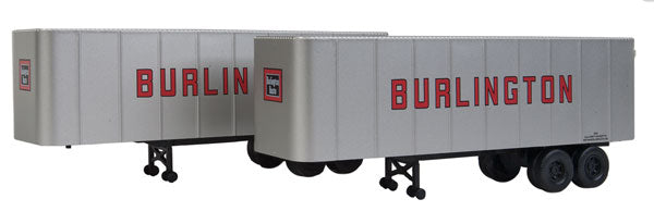 Walthers 949-2358 HO Chicago, Burlington & Qunicy 32'' Trailer 2-Pack - Assemble