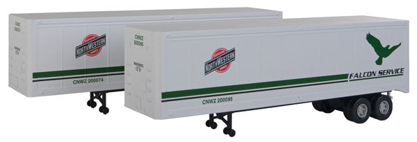 Walthers 949-2308 HO Chicago & North Western 40' Trailer (Pack of 2)
