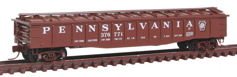 Micro-Trains 10600080 N PRR 50' 14 Panel Steel Side Gondola w/Cover #376771