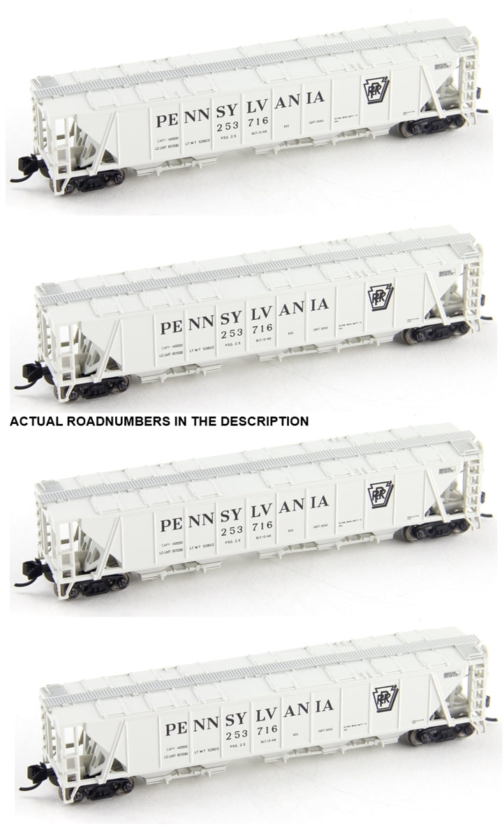 Broadway Limited 3168 N PRR Class H32 5-Bay Covered Hopper Set B (Pack of 4)