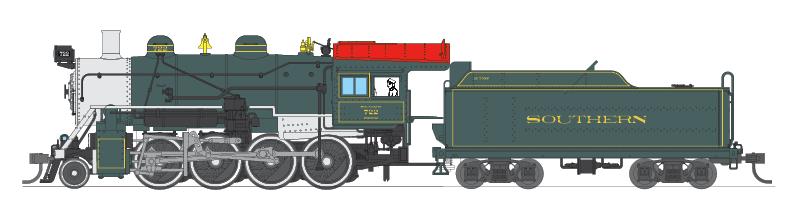 Broadway Limited 2800 HO Southern 2-8-0 Consolidation Steam Loco Sound/DCC #722