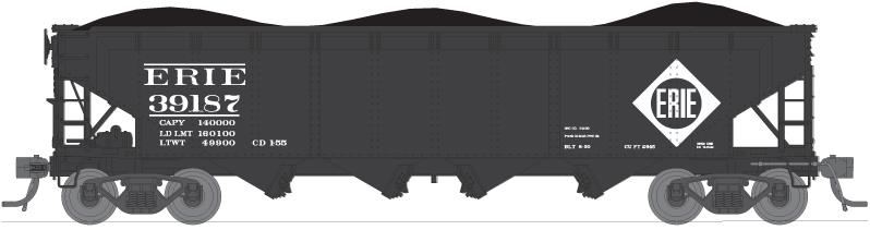 Broadway Limited 3192 N Erie ARA 70-Ton 4-Bay Hopper w/Load Set B (Pack of 6)