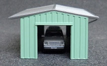 Deluxe Innovations 238-385 N Scale Armco Drive-Through Shed (Tractor Shed) GRN