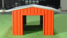 Deluxe Innovations 238-387 N Scale Ready-To-Place Armco Tractor Shed -RED