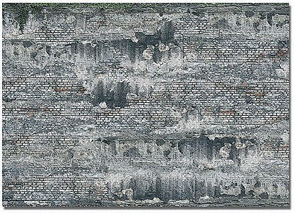 Busch 7415 Industrial Stone Wall Weathered Printed Surface Sheets (Pack of 2)
