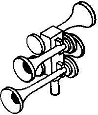 Cal Scale 190-426 HO Nathan Diesel Air Horn (Brass Casting) 4-Chime K4