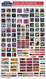 City Classics 5012 HO Window Interiors Business Establishments Paper Signs