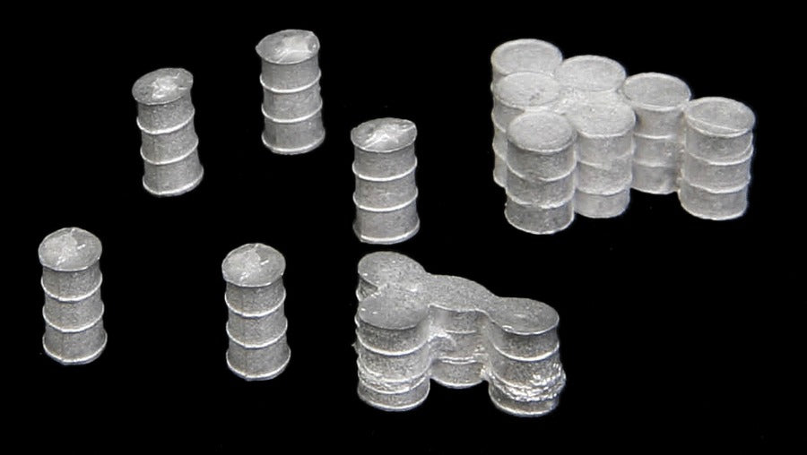 Micro Engineering 80-146 N White Metal Castings Oil Drums (Pack of 7)