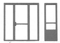 Micro Engineering 80-161 HO Office Windows & Doors (Pack of 8)
