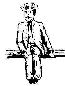 Grandt Line 3031 O Seated Man with Felt Hat Cast Metal Figure