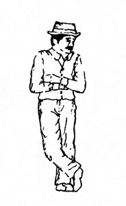 Grandt Line 3088 On3 Leaning Man Cast Metal Figure