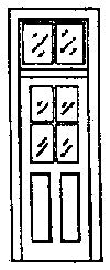 Grandt Line 5072 HO 4-Pane Window with Transom Door