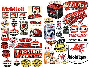 JL Innovative Design 184 HO 1940's & 1950's Gas Station & Oil Poster (Set of 41)