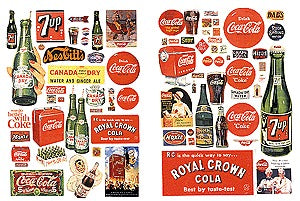 JL Innovative Design 197 HO Vintage Soft Drink Posters/Signs '30-'60(Pack of 72)