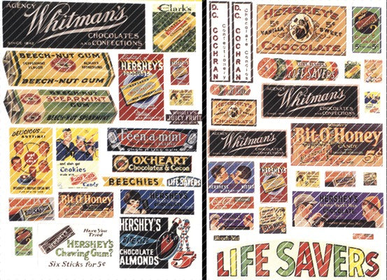 JL Innovative Design 361-266 Vintage Candy Poster/Signs 1930s-1950s 45 Signs