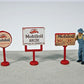 JL Innovative Design 463 HO Mobil Vintage Gas Station Curb Signs & Figure