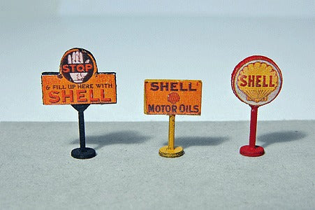 JL Innovative Design 464 Vintage Gas Station Curb Signs Shell (Pack of 3)