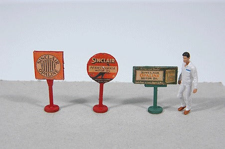 JL Innovative Design 466 HO Sinclair Vintage Gas Station Curb Signs (Set of 3)