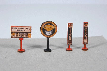 JL Innovative Design 468 HO Vintage Oilzum Gas Station Curb Signs (4)