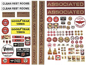 JL Innovative Design 489 HO Flying"A"Vintage Gas Station Signs '30-'50(Pack 104)
