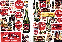 JL Innovative Design 697 N Vintage Soft Drink 30s-60s Signs/Posters (Set of 72)