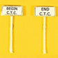 JL Innovative Design 838 HO Begin/End C.T.C. Sign Set (Pack of 2)