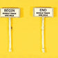 JL Innovative Design 840 HO Right of Way Signs Begin/End Single Track (Set of 2)