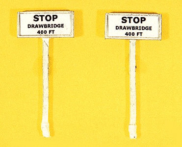 JL Innovative Design 847 HO Stop Drawbridge 400 Feet Sign Set (Pack of 2)
