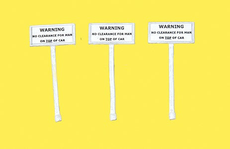 JL Innovative Design 850 HO No Clearance Man on Top of Car Sign Set (Pack of 3)