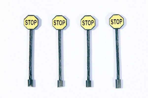 JL Innovative Design 852 HO Vintage Stop Sign - Yellow Pre-1958 (Pack of 4)